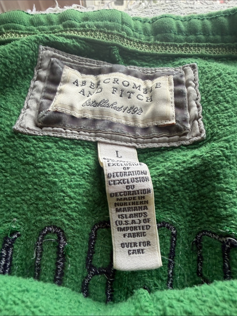 Abercrombie & Fitch women Emerald Green Joggers with Logo - Picture 2 of 4